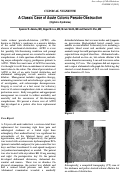 Cover page: A Classic Case of Acute Colonic Pseudo-Obstruction (Olgilvie’s Syndrome)