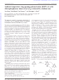 Cover page: Ambient temperature ring-opening polymerisation (ROP) of cyclic chlorophosphazene trimer [N 3 P 3 Cl 6 ] catalyzed by silylium ions