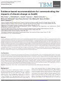 Cover page: Evidence-based recommendations for communicating the impacts of climate change on health.