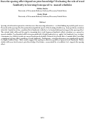 Cover page: Does the spacing effect depend on prior knowledge? Evaluating the role of word familiarity in learning from spaced vs. massed schedules