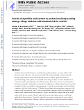 Cover page: Suicide risk profiles and barriers to professional help-seeking among college students with elevated risk for suicide.