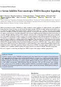 Cover page: d-Serine Inhibits Non-ionotropic NMDA Receptor Signaling.