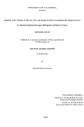 Cover page: Spelling Error Patterns, Cohesive Ties, and Syntax Features in Spanish and English Essays by Spanish-English Emergent Bilinguals in Primary Grades