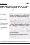 Cover page: Dietary characterization of the endangered salt marsh harvest mouse and sympatric rodents using DNA metabarcoding