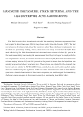 Cover page: Mandated Disclosure, Stock Returns, and the 1964 Securities Acts Amendments