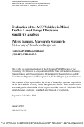 Cover page: Evaluation of the ACC Vehicles in Mixed Traffic: Lane Change Effects and Sensitivity Analysis