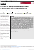 Cover page: Eculizumab for Shiga-toxin-induced hemolytic uremic syndrome in adults with neurological involvement.