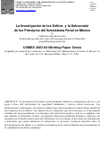 Cover page: La Investigación de los Delitos  y la Subversión de los Principios del Subsistema Penal en México