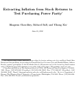 Cover page: Extracting Inflation from Stock Returns to test Purchasing Power Parity