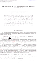 Cover page: The spectrum of the weakly coupled Fibonacci Hamiltonian