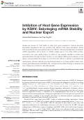 Cover page: Inhibition of Host Gene Expression by KSHV: Sabotaging mRNA Stability and Nuclear Export