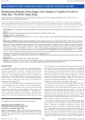 Cover page: Relationships between sleep stages and changes in cognitive function in older men: the MrOS Sleep Study.