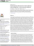 Cover page: Assessing key decisions for transcriptomic data integration in biochemical networks