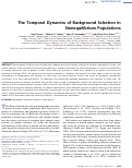 Cover page: The Temporal Dynamics of Background Selection in Non-equilibrium Populations