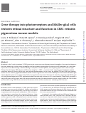 Cover page: Gene therapy into photoreceptors and Müller glial cells restores retinal structure and function in CRB1 retinitis pigmentosa mouse models