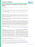 Cover page: Energy Metabolism Dysregulation in Chronic Kidney Disease.