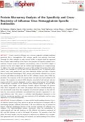 Cover page: Protein Microarray Analysis of the Specificity and Cross-Reactivity of Influenza Virus Hemagglutinin-Specific Antibodies