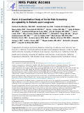 Cover page: Part I: A Quantitative Study of Social Risk Screening Acceptability in Patients and Caregivers