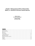 Cover page: Adaptive management in river restoration : theory vs. practice in western North America