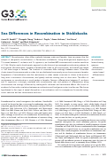 Cover page: Sex Differences in Recombination in Sticklebacks