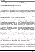 Cover page: Autosomal-Recessive Mutations in the tRNA Splicing Endonuclease Subunit TSEN15 Cause Pontocerebellar Hypoplasia and Progressive Microcephaly