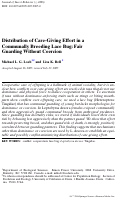 Cover page: Distribution of care-giving effort in a communally breeding lace bug: fair guarding without coercion