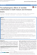 Cover page: Pro-epileptogenic effects of viral-like inflammation in both mature and immature brains