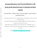 Cover page: Energy Relaxation and Thermal Diffusion in Infrared Pump–Probe Spectroscopy of Hydrogen-Bonded Liquids