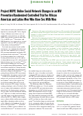 Cover page: Project HOPE: online social network changes in an HIV prevention randomized controlled trial for African American and Latino men who have sex with men.