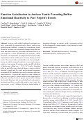 Cover page: Emotion Socialization in Anxious Youth: Parenting Buffers Emotional Reactivity to Peer Negative Events