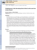 Cover page: Epileptogenesis in the Developing Brain: What Can We Learn from Animal Models?