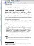 Cover page: Increases in HIV status disclosure and sexual communication between South African men who have sex with men and their partners following use of HIV self-testing kits