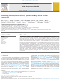 Cover page: Sustaining planetary health through systems thinking: Public healths critical role.