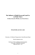 Cover page: The Influence of Built-Form and Land Use on Mode Choice