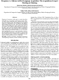 Cover page: Frequency vs. Salience in First Language Acquisition: The Acquisition of Aspect Marking in Chintang