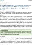 Cover page: Altered Glycolysis and Mitochondrial Respiration in a Zebrafish Model of Dravet Syndrome