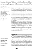 Cover page: Sociopsychological Tailoring to Address Colorectal Cancer Screening Disparities: A Randomized Controlled Trial