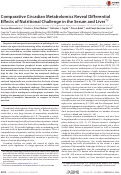 Cover page: Comparative Circadian Metabolomics Reveal Differential Effects of Nutritional Challenge in the Serum and Liver*