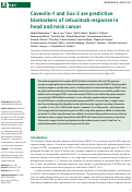 Cover page: Caveolin-1 and Sox-2 are predictive biomarkers of cetuximab response in head and neck cancer