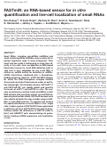 Cover page: FASTmiR: an RNA-based sensor for in vitro quantification and live-cell localization of small RNAs.