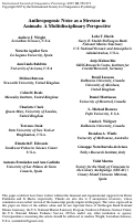 Cover page: Anthropogenic Noise as a Stressor in Animals: A Multidisciplinary Perspective