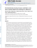 Cover page: Enriched laboratory housing increases sensitivity to social stress in female California mice (Peromyscus californicus)