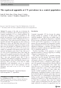 Cover page: The equivocal appendix at CT: prevalence in a control population.