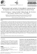 Cover page: Measurement and analysis of atmospheric concentrations of isoprene and its reaction products in central Texas