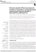 Cover page: Pharmacokinetic/Pharmacodynamic Profiles of Tiamulin in an Experimental Intratracheal Infection Model of Mycoplasma gallisepticum