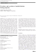 Cover page: Prevalence and correlates of suicidal ideation during pregnancy