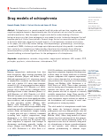 Cover page: Drug models of schizophrenia