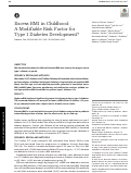 Cover page: Excess BMI in Childhood: A Modifiable Risk Factor for Type 1 Diabetes Development