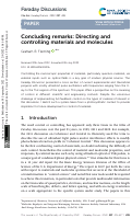 Cover page: Concluding remarks: Directing and controlling materials and molecules