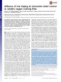 Cover page: Influence of iron doping on tetravalent nickel content in catalytic oxygen evolving films